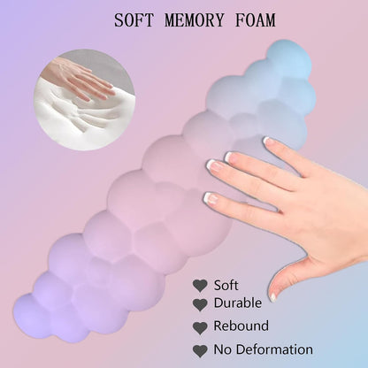 Gel Cloud Wrist Rest Keyboard Clear Purple Mouse Pad with Wrist Rest Set 3PCS Ergonomic Cool Keyboard Wrist Pad Cute Acrylic Coaster Non-Slip Base Cute Transparent Mouse Wrist Pad Support for Computer