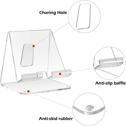 Acrylic Desk Tablet Stand - Clear iPad & Galaxy Tab Stand (4-13 inches)