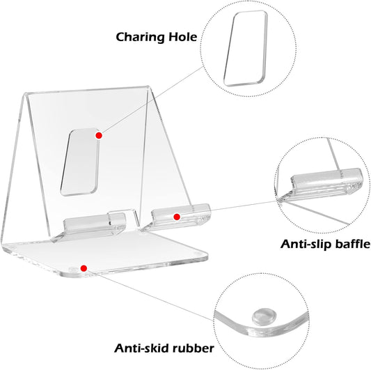 Acrylic Desk Tablet Stand - Clear iPad & Galaxy Tab Stand (4-13 inches)