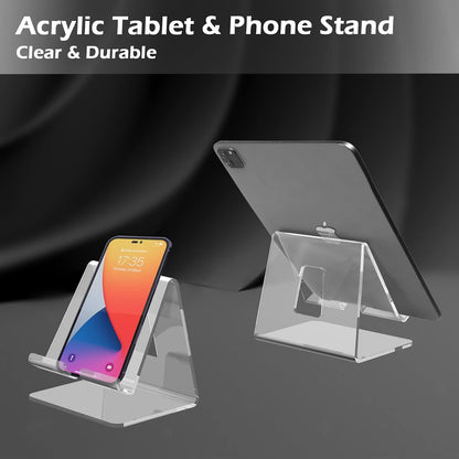 Acrylic Desk Tablet Stand - Clear iPad & Galaxy Tab Stand (4-13 inches)