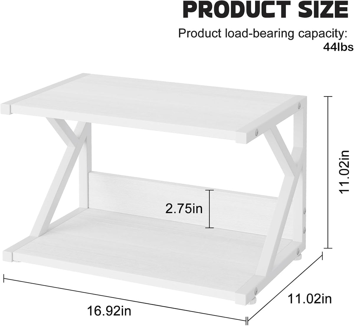 Desktop Printer Stand with 2 Tier Wood Storage Shelves,Under Desk Printer Table,Multi-Purpose Home Office Desk Organizer for Fax Machine, Scanner (Rustic Brown)