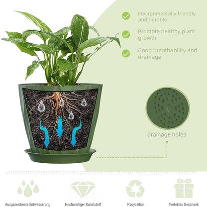 4 Inch Plant Pots, 6 Pack Indoor Flower Pots, Planters with Drainage Holes and Trays for Orchids, Violets, Succulents, Herbs, and Other Plants,Corolful