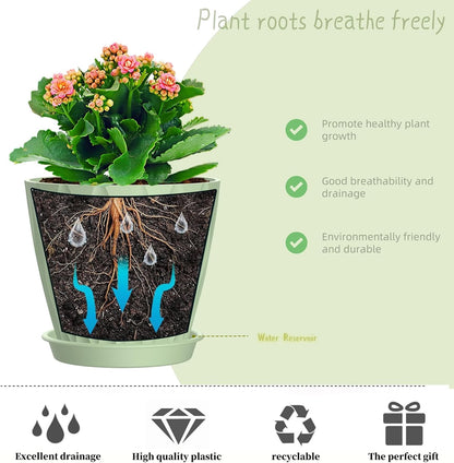 4 Inch Plant Pots, 6 Pack Indoor Flower Pots, Planters with Drainage Holes and Trays for Orchids, Violets, Succulents, Herbs, and Other Plants,Corolful