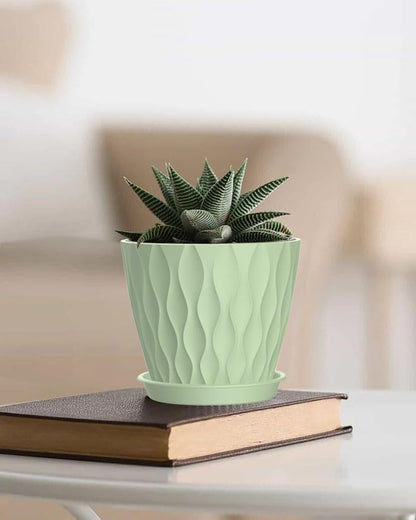4 Inch Plant Pots, 6 Pack Indoor Flower Pots, Planters with Drainage Holes and Trays for Orchids, Violets, Succulents, Herbs, and Other Plants,Corolful