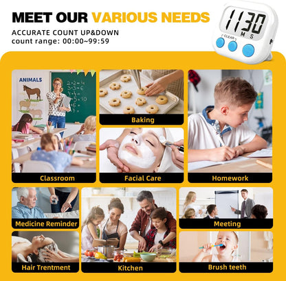 Digital Timer for Kids Classroom Timers for Teachers 2 Pack Blue Green