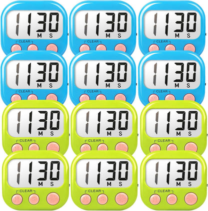 Digital Timer for Kids Classroom Timers for Teachers 2 Pack Blue Green