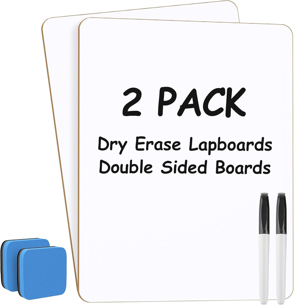 Double Sided Dry Erase Board, 9'' x 12'' Small White Board, 2 Pack