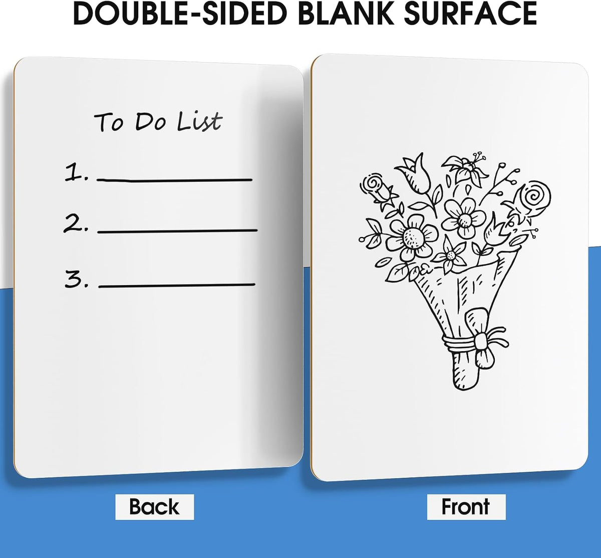Double Sided Dry Erase Board, 9'' x 12'' Small White Board, 2 Pack