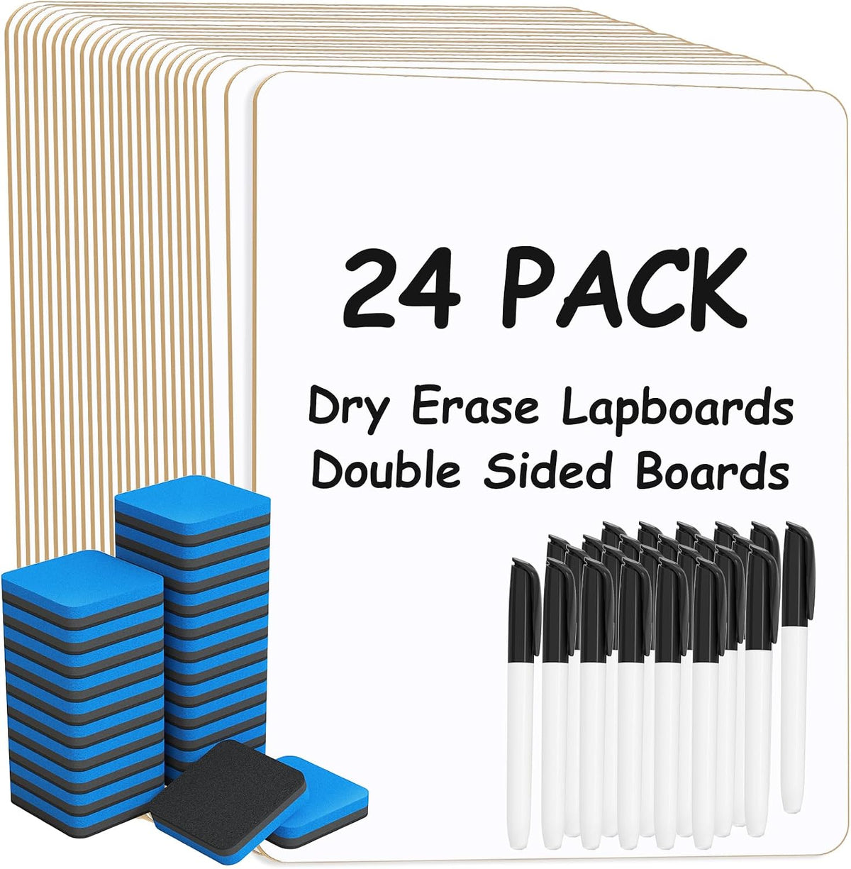 Double Sided Dry Erase Board, 9'' x 12'' Small White Board, 2 Pack