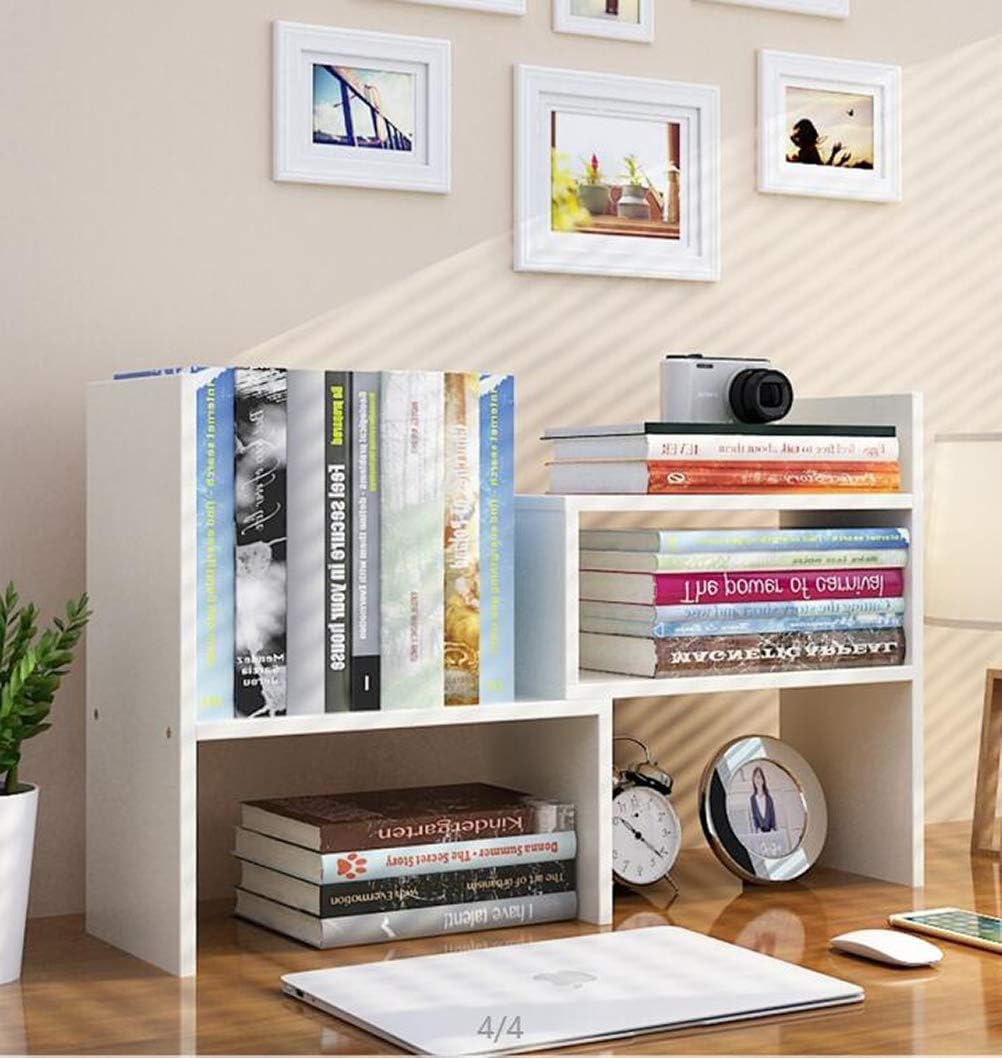 Desktop Bookshelf Desk Storage Organizer Adjustable Wood Desktop Display Shelf Rack Counter Office Storage Rack Top Bookcase - Free Style Display Natural Stand Office Supplies Desk Organizer