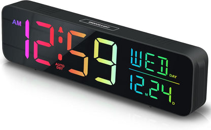 Large Display Digital Alarm Clock for Bedroom with Date Day of Week