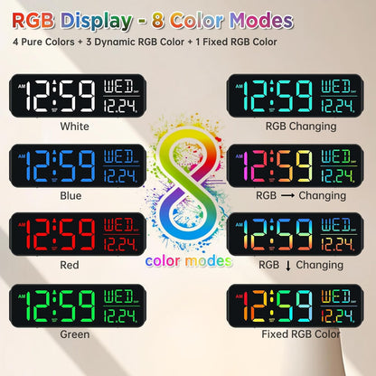 Large Display Digital Alarm Clock for Bedroom with Date Day of Week