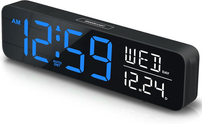 Large Display Digital Alarm Clock for Bedroom with Date Day of Week