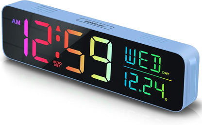 Large Display Digital Alarm Clock for Bedroom with Date Day of Week