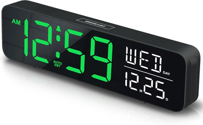 Large Display Digital Alarm Clock for Bedroom with Date Day of Week