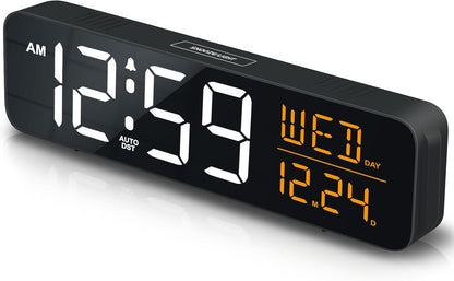 Large Display Digital Alarm Clock for Bedroom with Date Day of Week