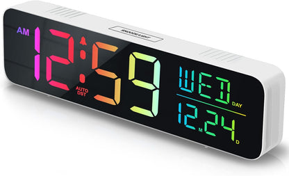 Large Display Digital Alarm Clock for Bedroom with Date Day of Week