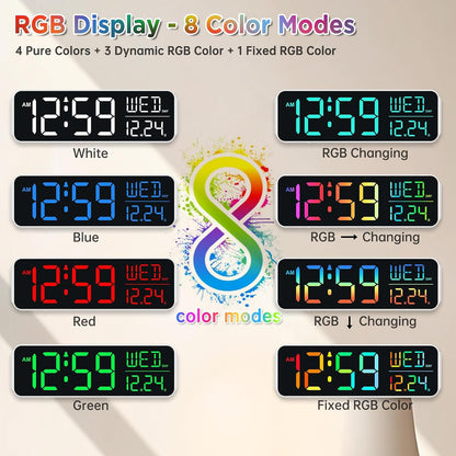 Large Display Digital Alarm Clock for Bedroom with Date Day of Week