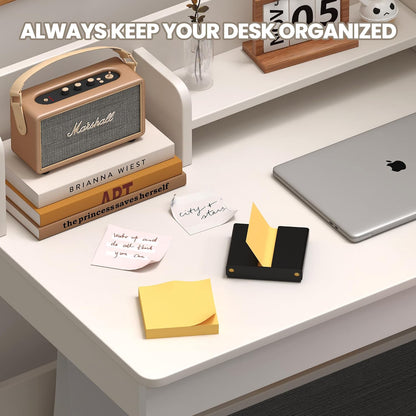 Sticky Note Dispenser, Magnetic Sticky Note Holder for Sticky Notes, 3 x 3 Inch Sticky Note Organizer for Office Home Classroom, Black