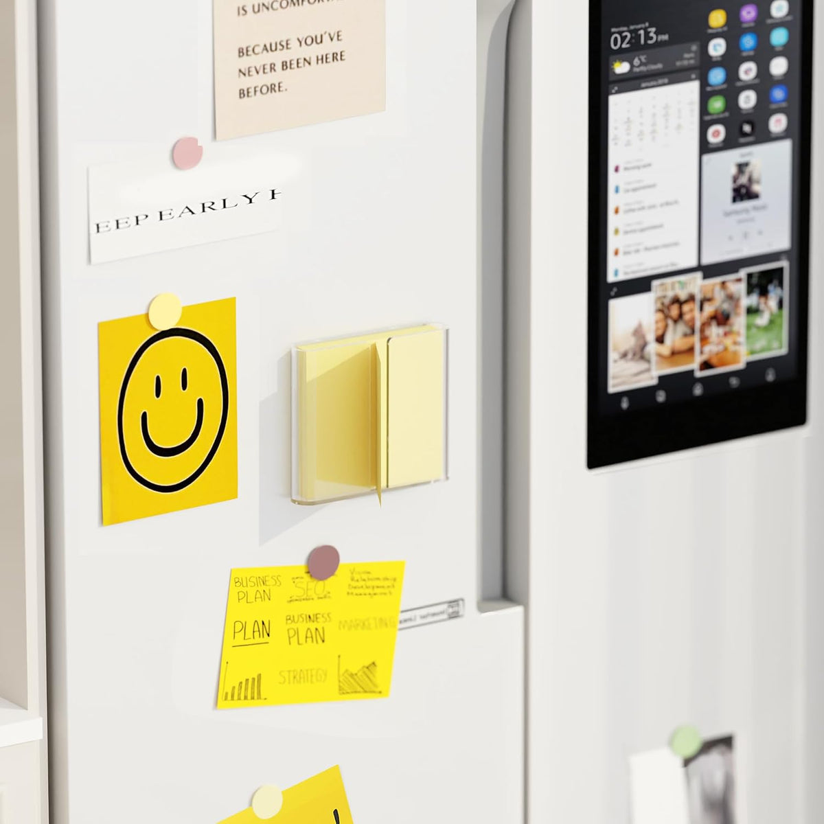 Sticky Note Dispenser, Magnetic Sticky Note Holder for Sticky Notes, 3 x 3 Inch Sticky Note Organizer for Office Home Classroom, Black