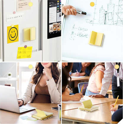 Sticky Note Dispenser, Magnetic Sticky Note Holder for Sticky Notes, 3 x 3 Inch Sticky Note Organizer for Office Home Classroom, Black
