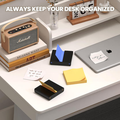 Sticky Note Dispenser, Magnetic Sticky Note Holder for Sticky Notes, 3 x 3 Inch Sticky Note Organizer for Office Home Classroom, Black