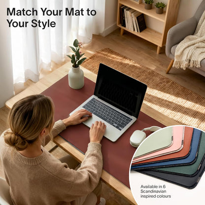 Nordik Felt and Leather Desk Mat - Dual Layer True Black 35 x 17 in