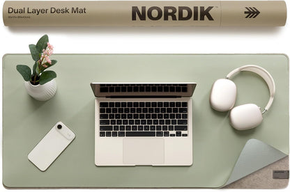 Nordik Felt and Leather Desk Mat - Dual Layer True Black 35 x 17 in