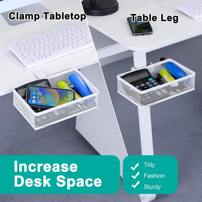 Under Desk Drawer, Clamp on Desk Organizer Under Table Hanging Desk Storage