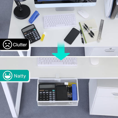 Under Desk Drawer, Clamp on Desk Organizer Under Table Hanging Desk Storage