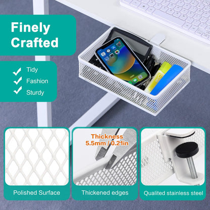 Under Desk Drawer, Clamp on Desk Organizer Under Table Hanging Desk Storage