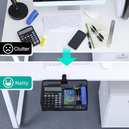 Under Desk Drawer, Clamp on Desk Organizer Under Table Hanging Desk Storage