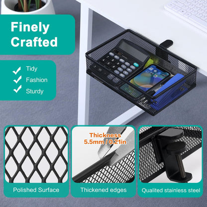 Under Desk Drawer, Clamp on Desk Organizer Under Table Hanging Desk Storage