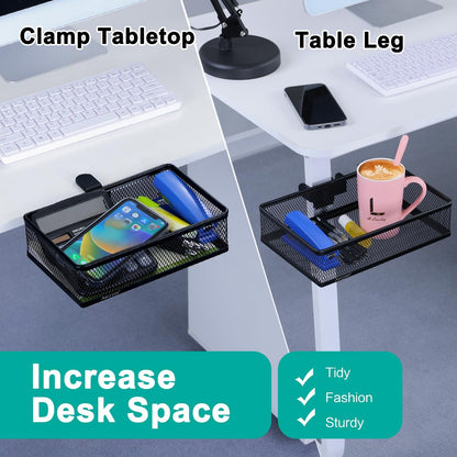 Under Desk Drawer, Clamp on Desk Organizer Under Table Hanging Desk Storage