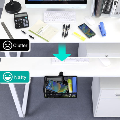 Under Desk Drawer, Clamp on Desk Organizer Under Table Hanging Desk Storage