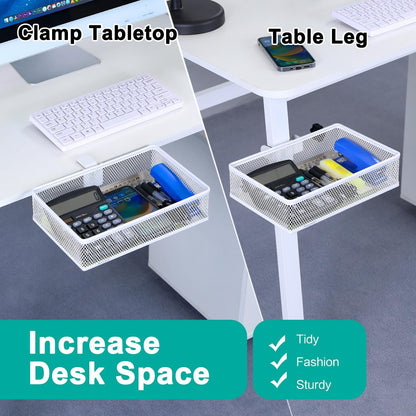Under Desk Drawer, Clamp on Desk Organizer Under Table Hanging Desk Storage