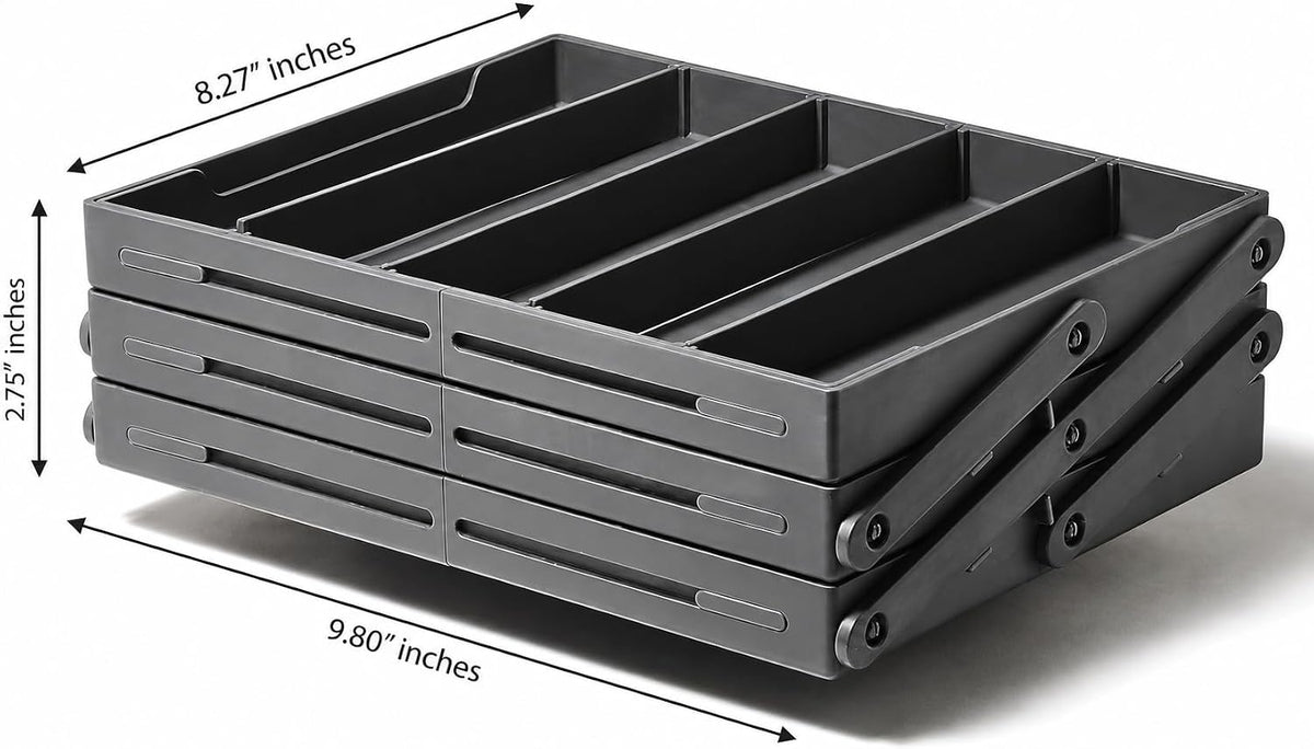Smart Drawer Organizer - Multi-level Jewelry Holder, Cosmetics Organizer, or Office Drawer Organizer with Adjustable Dividers for Organization and Storage, Fits Drawers 9.8" W x 8.3" L x 2.8" D