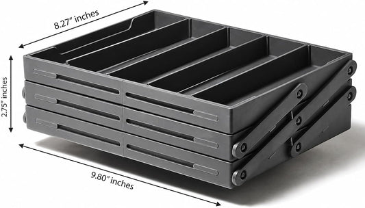 Smart Drawer Organizer - Multi-level Jewelry Holder, Cosmetics Organizer, or Office Drawer Organizer with Adjustable Dividers for Organization and Storage, Fits Drawers 9.8" W x 8.3" L x 2.8" D
