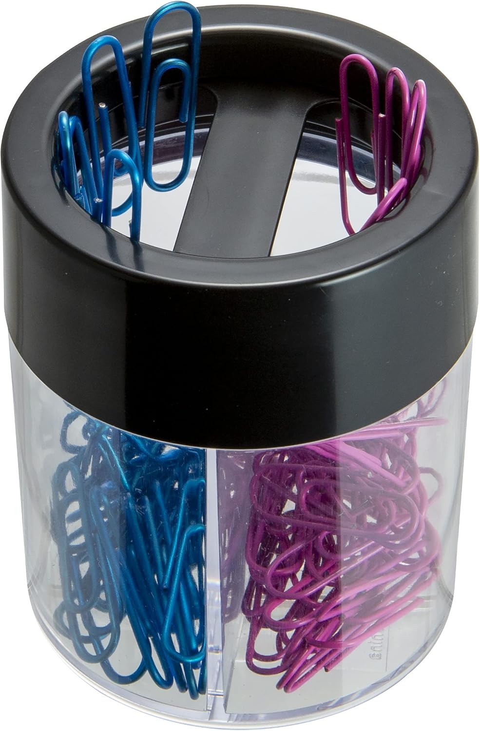 Magnetic Clip Dispenser, Large/Round, 200 Clip Capacity, Black/Smoke (93692)