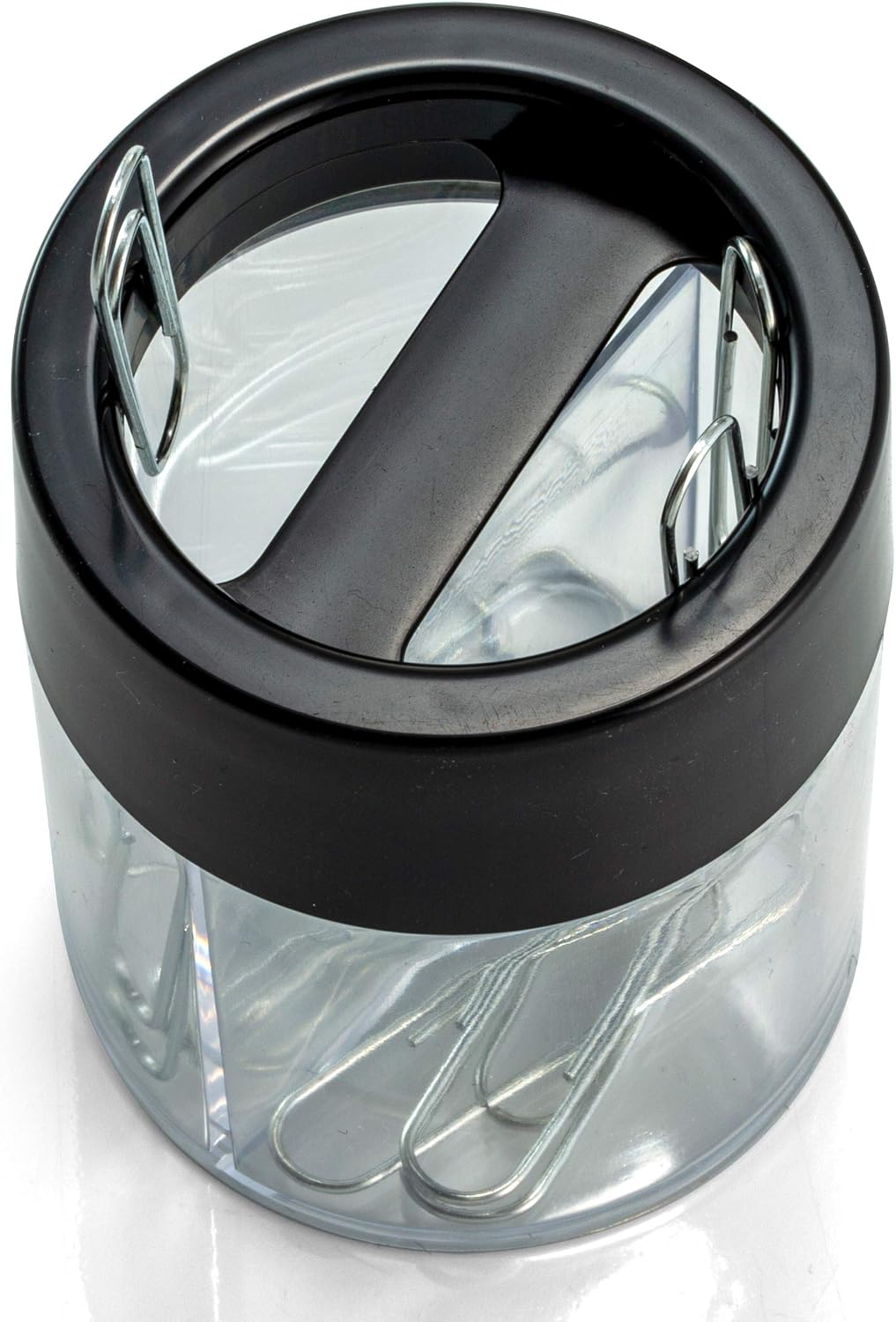 Magnetic Clip Dispenser, Large/Round, 200 Clip Capacity, Black/Smoke (93692)