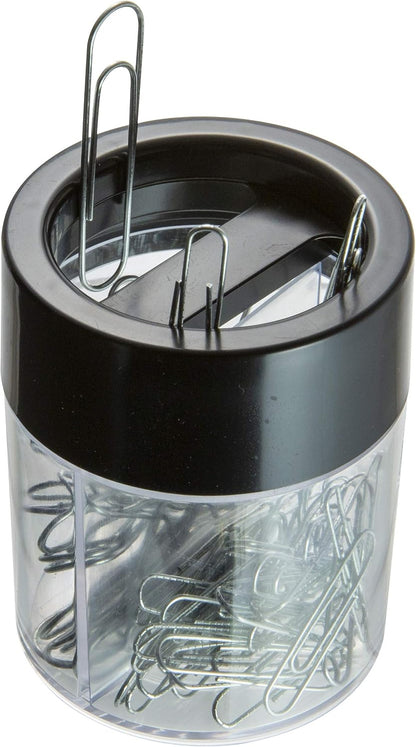 Magnetic Clip Dispenser, Large/Round, 200 Clip Capacity, Black/Smoke (93692)