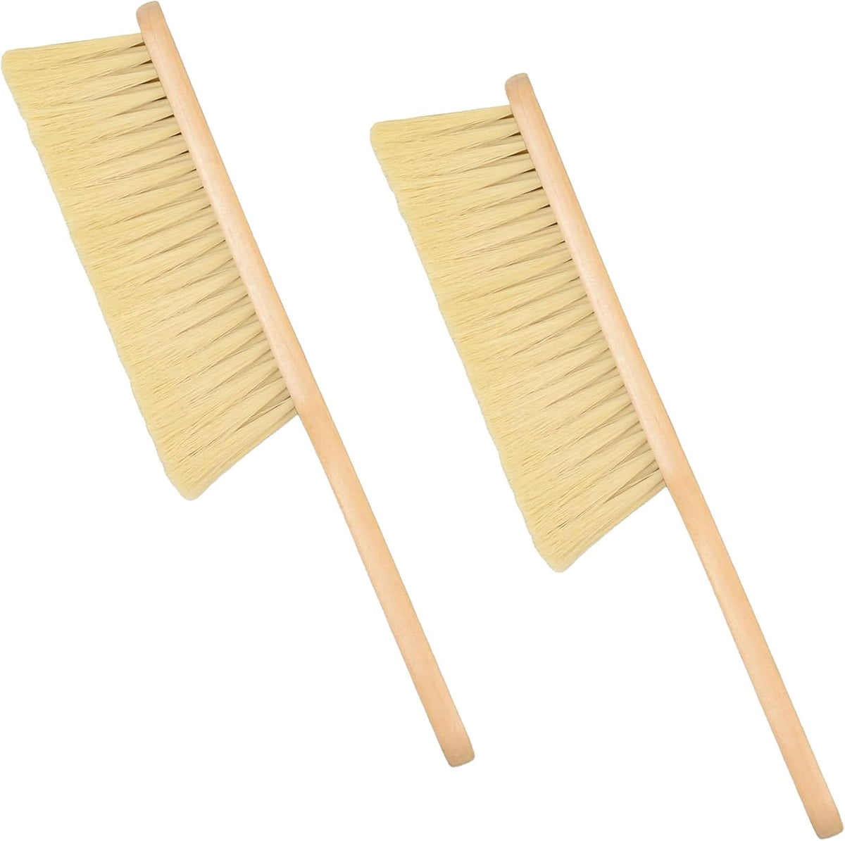 Wooden Bench Brush with Soft Bristles – 2 Pack Wide Table & Counter Dusting Brush for Cleaning Crumbs, Lint, Clothing, Furniture, Kitchen Surfaces & Workbenche