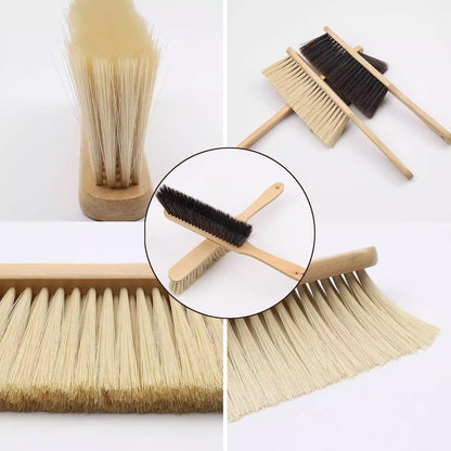 Wooden Bench Brush with Soft Bristles – 2 Pack Wide Table & Counter Dusting Brush for Cleaning Crumbs, Lint, Clothing, Furniture, Kitchen Surfaces & Workbenche