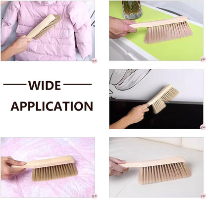 Wooden Bench Brush with Soft Bristles – 2 Pack Wide Table & Counter Dusting Brush for Cleaning Crumbs, Lint, Clothing, Furniture, Kitchen Surfaces & Workbenche