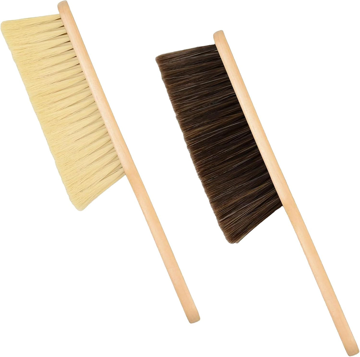 Wooden Bench Brush with Soft Bristles – 2 Pack Wide Table & Counter Dusting Brush for Cleaning Crumbs, Lint, Clothing, Furniture, Kitchen Surfaces & Workbenche