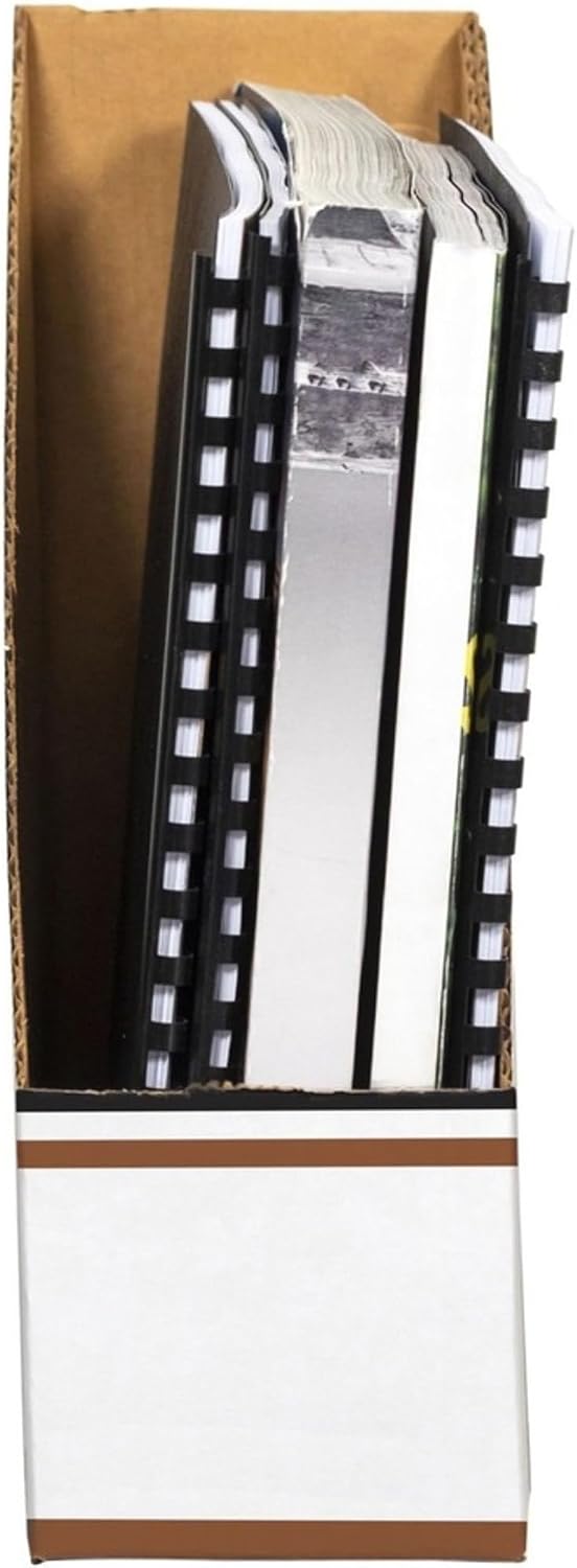 12-Pack Magazine File Holders, Oversized Letter, Wood Grain