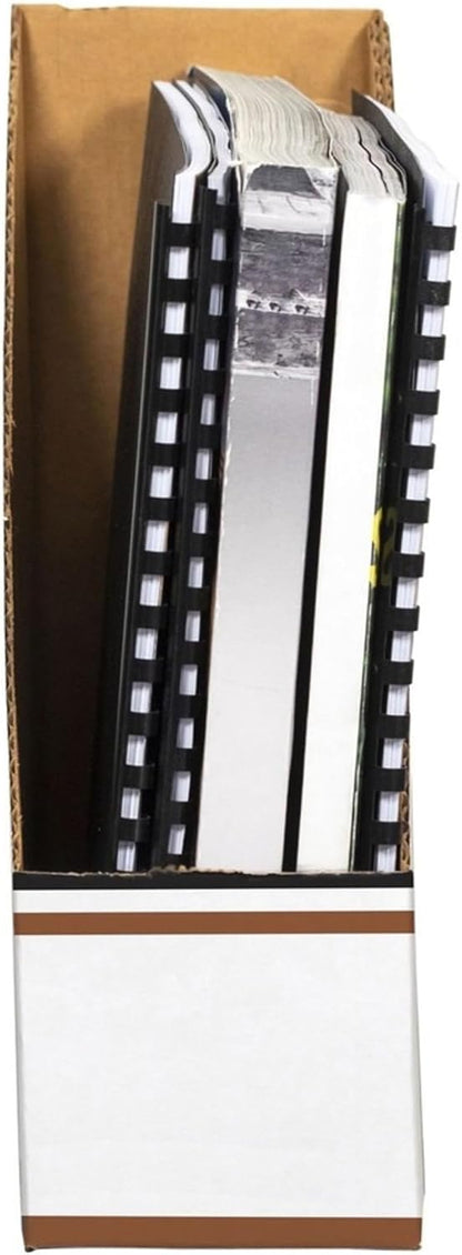 12-Pack Magazine File Holders, Oversized Letter, Wood Grain