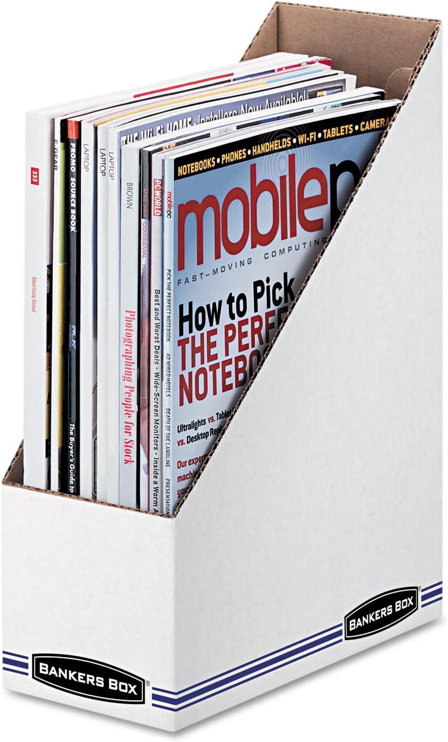 12-Pack Magazine File Holders, Oversized Letter, Wood Grain
