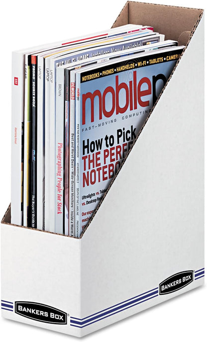 12-Pack Magazine File Holders, Oversized Letter, Wood Grain