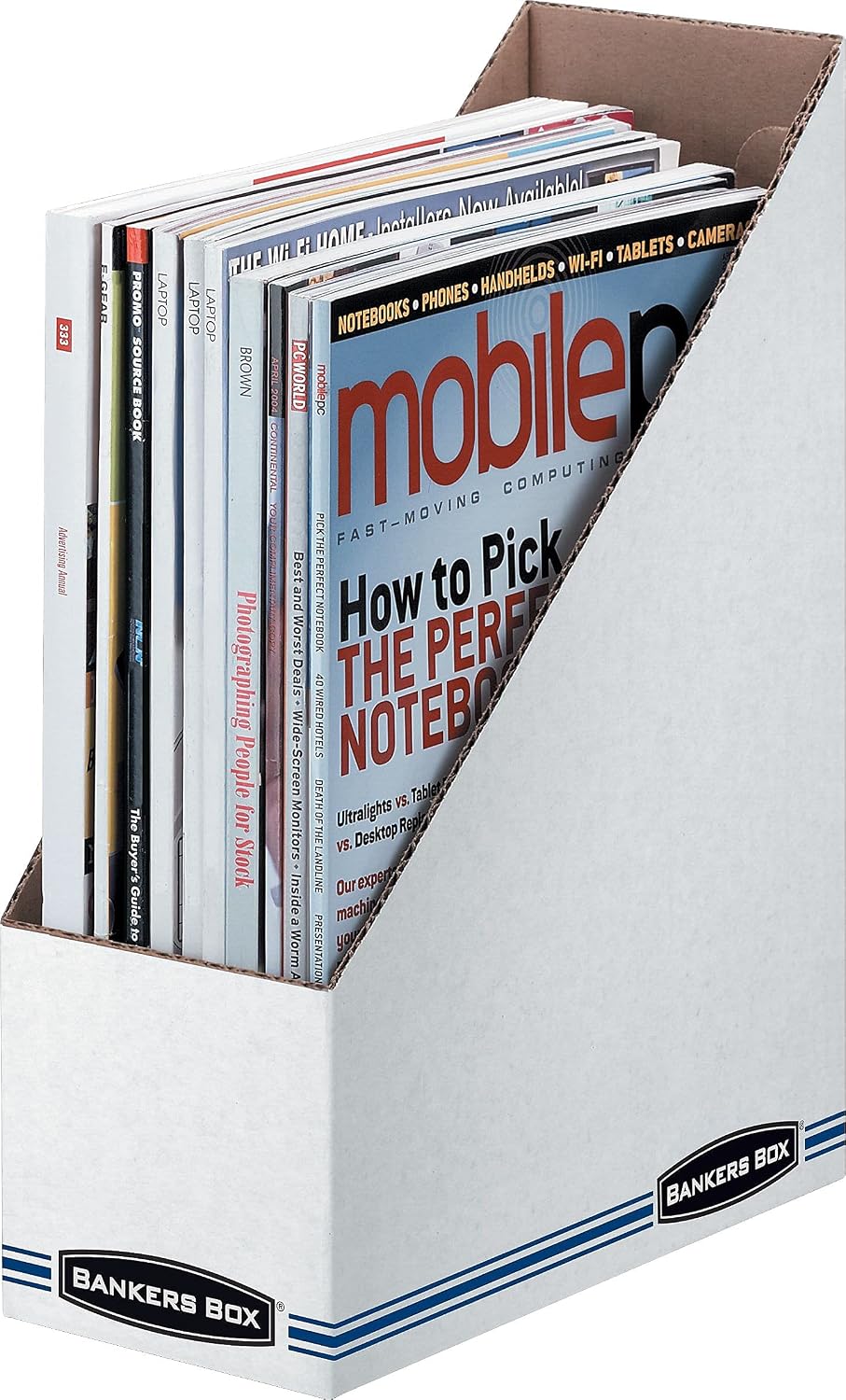 12-Pack Magazine File Holders, Oversized Letter, Wood Grain